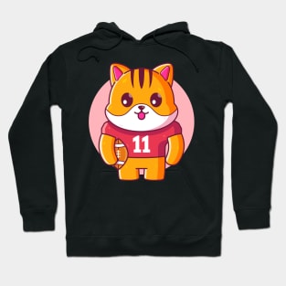 Cute Cat Rugby American Football Hoodie